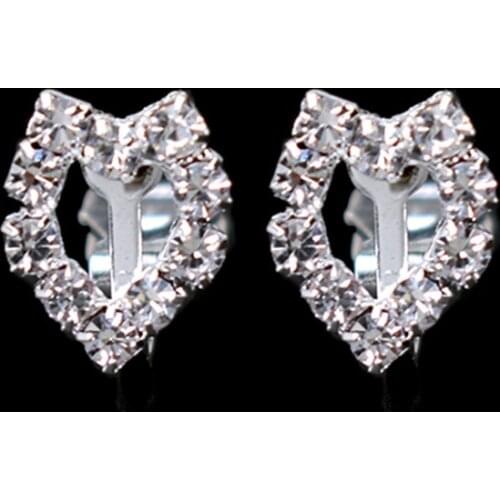 Non Pierced Crystal Heart Earrings Simple Geometric Clip Earing Party Jewelry Ear Cuff Earring Without Piercing bisuteria
