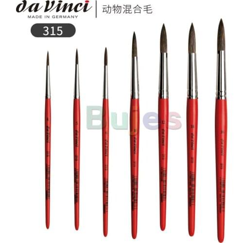 Da Vinci Watercolor Series 315 Student Paint Brush, Round Mixed Squirrel, Size 0-16, For Watercolor, Gouache, Fluid Acrylic