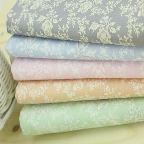 Pretty Candy Color Blooming Rose Flowers Printed 100% Cotton Fabric For DIY Sewing Baby Cloth Bedding Quilting