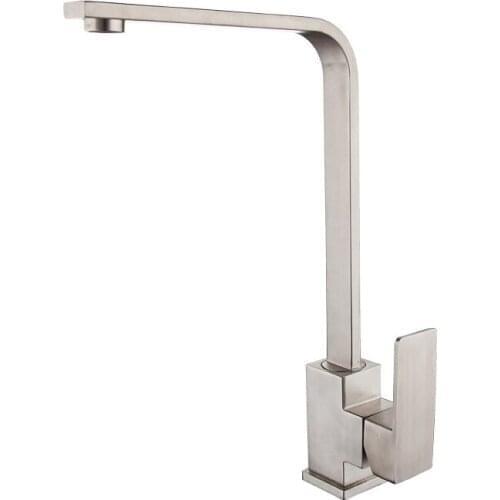 Kitchen Faucet Stainless Steel Hot and Cold Water Faucet Vegetable Basin Sink Brushed Faucet Sink Tap