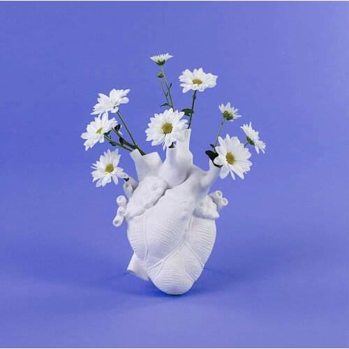 Modern Flower Vase Home Flower Vase Nordic Style Anatomical Heart Shape Sculpture Home Decoration Ornament Home Decor Hot Sale