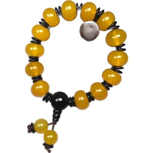Tibet best chicken oil yellow chalcedony agate string