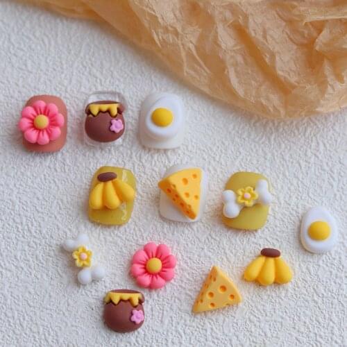 Nail Art Jewelry Cartoon Cute Popular Simple Three-dimensional Cheese Banana Flower Nail Art Decoration