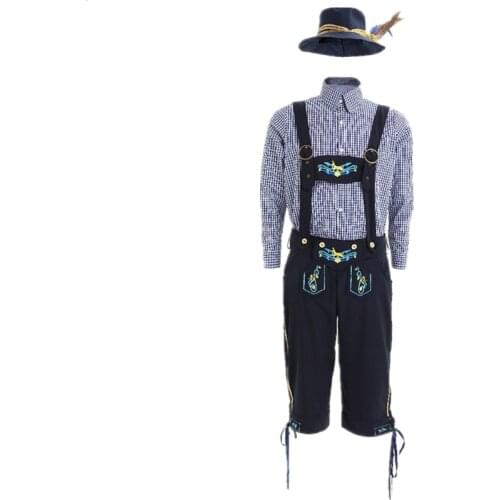 High Quality Adult Mens Lederhosen Oktoberfest Costume Bavarian German Beer Festival Beer Men Costume