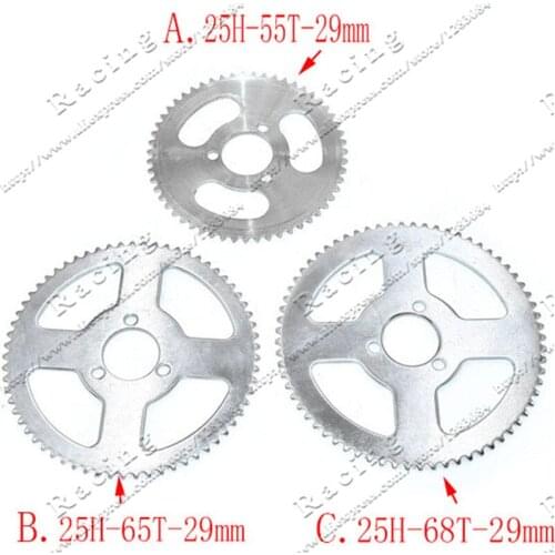 55T 65T 68T 25H 29mm Rear Sprocket Mini Moto ATV Quad Dirt Pit Pocket Bike Cross 47cc 49cc Parts