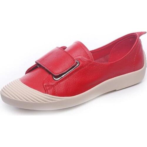 ZXRYXGS Ligt Soft Comfort 100% Genuine Leather Shoes Woman Sneakers Casual Shoes 2020 Autumn Casual Sneakers Women Shoes Flats