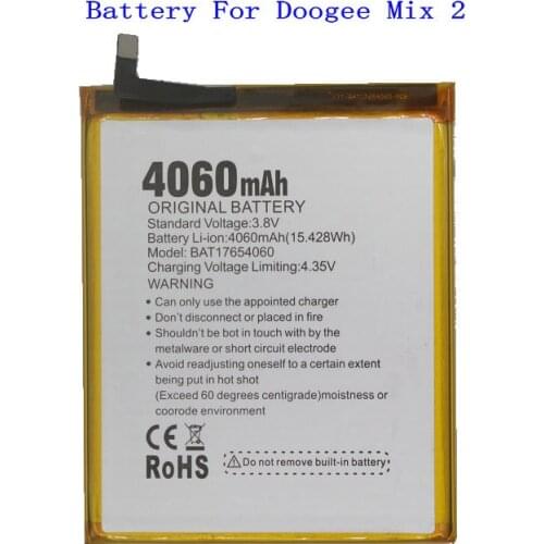 1x Retail / Bulk 4060mAh / 15.428Wh BAT17654060 Cell Phone Replacement Battery For Doogee Mix2 Mix 2 Batteries