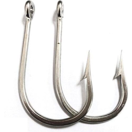 10pcs Carbon Steel Barbed Hook Sea Fishing Hooks Big Game Fishing Tackle Tools Accessories Size 4/0# To12/0
