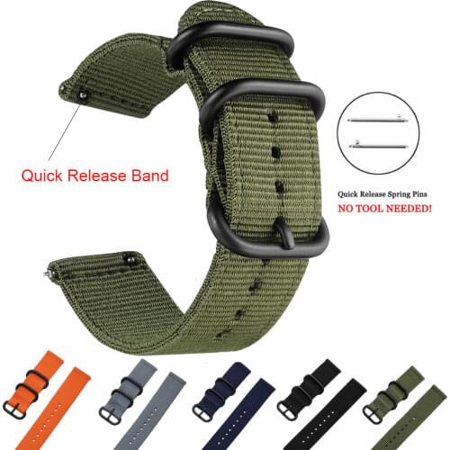 18MM 20MM 22MM Nylon Watch Strap For Garmin Active S Vivoactive 4 4S Garmin Venu GarminMove 3 Smart Wristband Quick Release Band