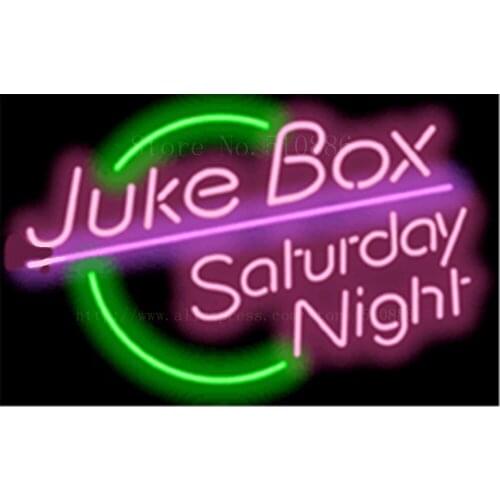 19*15" JukeBox Saturday Night NEON SIGN REAL GLASS BEER BAR PUB LIGHT SIGNS store display Packing home Bulbs Advertising Lights
