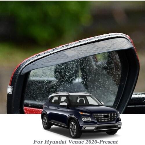 2PCS Car Rearview Mirror Rain Eyebrow Auto Shield Snow Guard Sun Side Visor Shade Protector For Hyundai Venue 2020-Present