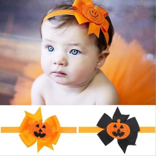 2019 Newborn Infant Baby Girl Toddler Pumpkin Hairband Headband Stretch Turban Head Wrap Cute Lovely Princess Halloween