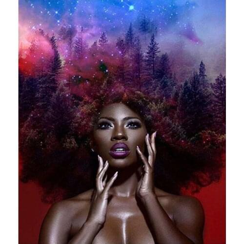 2019 sale Diamond Painting African woman Diy Diamond Embroidery 5D Full Square Round Mosaic Pictures by numbersZP-2638