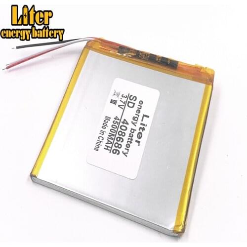 3 wire 3.7V 4500mAH 408686 408586 408585 Polymer lithium ion / Li-ion battery for tablet pc Liter energy battery
