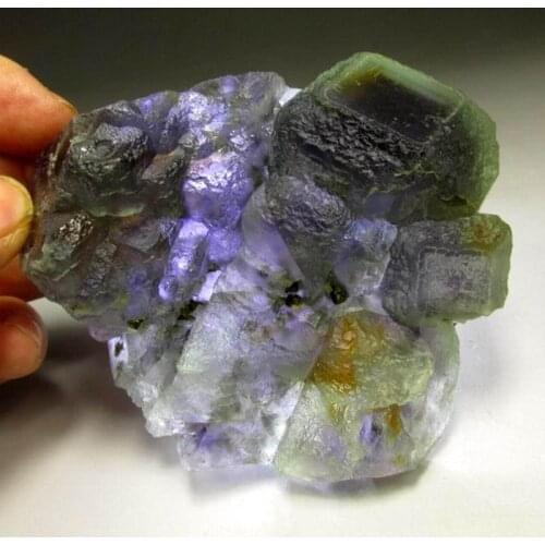 333g Multicolor Phantom Fluorite Cluster - crystals and stones healing Mineral specimen Home Decor feng shui decoration
