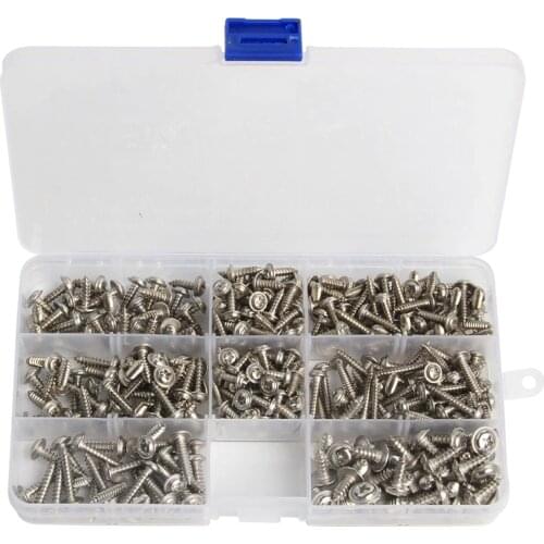 340PCS Screw Stainless Steel Self-Tapping Screw Screw Metal Screw Kit with Storage Box
