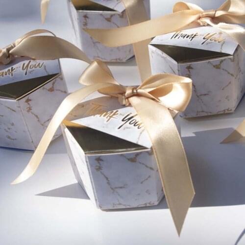50pcs/Lot New Creative Marbling style Candy Boxes Wedding Favors Party Supplies Baby Shower thanks Gift Box