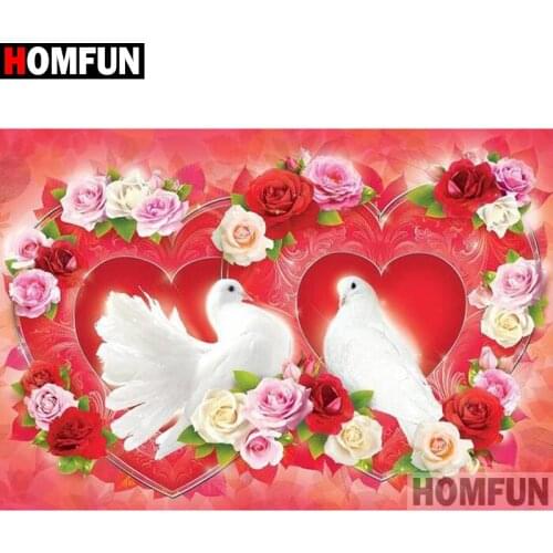 HOMFUN Full Square/Round Drill 5D DIY Diamond Painting "pigeon "Embroidery Cross Stitch 5D Home A08389