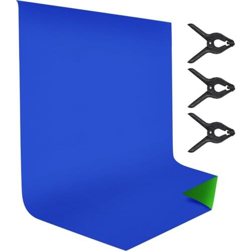 Andoer Studio Photography Backdrop Kit 6.6*10ft Background Screen Blue-Green+Backdrop Stand Bracket+3*Backdrop Clamp+Carry Bag