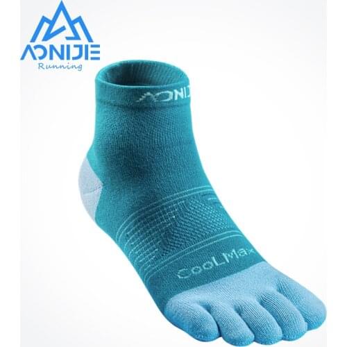 AONIJIE E4806 2 Pairs Ultra Run Middle Tube Five Toe Socks Quarter Socks Toesocks For Running Marathon Race Trail