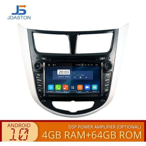 JDASTON Android 10.0 Car DVD Player For Hyundai Solaris accent Verna i25 WIFI Multimedia GPS Stereo 2 Din Car Radio Audio 4G+64G
