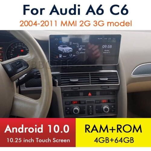 Android 10 4+64 8 core For Audi A6 C6 4F 2004~2011 MMI 2G 3G Car Multimedia player GPS Navigation Stereo wireless carplay
