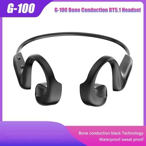 G-100 Bone Conduction 5.1 Bluetooth Headset Wireless Ear-mounted Sports Waterproof Headphone Waterproof Button Bending Earphones