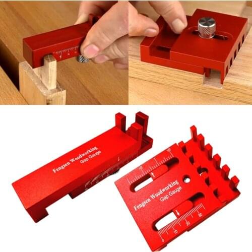 Woodworking Mini Gaps Gauge Depth Measuring Ruler Aluminum Alloy Depth Measuring Sawtooth Ruler Marking Measuring Tools