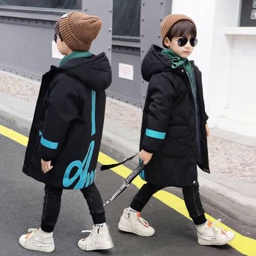 Bitlamb Down Jackets Coat Baby Boys Parka Kids Warm Jackets Hooded Children Fall Winter Toddler Boys Parkas Outerwear 4-13 Year