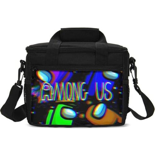 Among Us Print Children Lunch Bag Elementary School Student Portable Lunch Bag Cute Lunch Box Bag Outdoor Travel Cooler Bag
