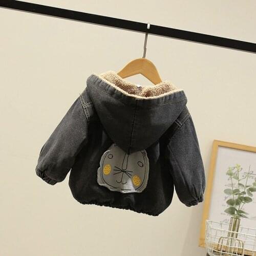 Autumn winter Children Denim Jackets Boys Trench Jean hooded Jacket Kids Clothing toddler Baby Coat Casual Outerwear Windbreaker