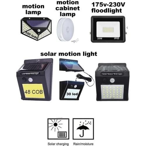Solar PIR Motion Sensor Outdoor Garden Street Led Solar Panel Powered Lamp 100/30leds Path light Security Wall lighting indoor h
