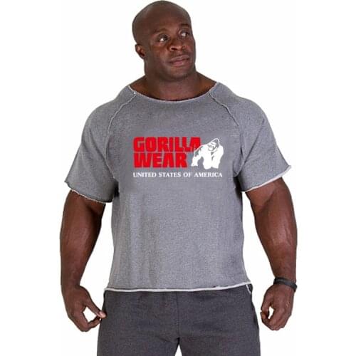 Gorilla Lifting Weightlifting Men T shirt Gym Bodybuilding T shirt Men Cotton Short Sleeves Running T-shirt Men Brand Clothing
