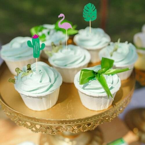 Hawaiian Summer Flamingo Cake Topper Pineapple Cake Flag Happy Birthday Decor Favors Aloha Luau Party Cake Baking Party Supplies