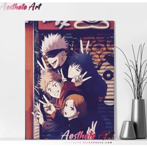 Jujutsu Kaisen Yuji Megumi Nobara Satoru Home Decor Canvas Painting Wall Pictures Living Room Decoration Art Posters Prints