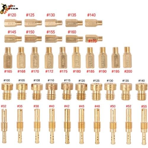 Motorcycle Carburetor Main Jet Kit Set Slow/Pilot Jet Main Injectors Nozzle For PWK Mikuni OKO Keihin KOSO Carb Carburedor