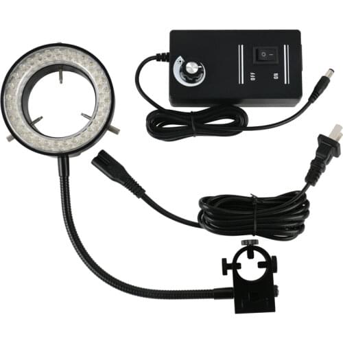 60 LED Ring Lamp Adjustable Side Light Illuminator 100V-240V 22.5mm/25.5mm For HDMI USB Video Camera Stereo Microscope