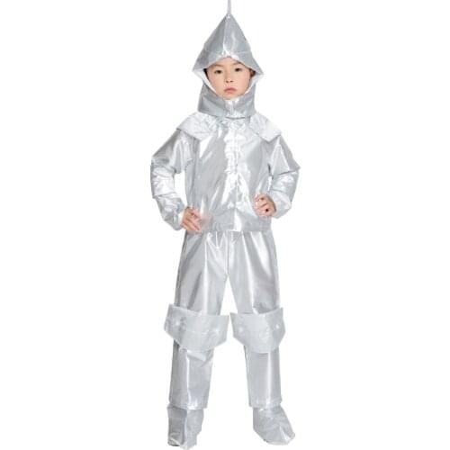 Halloween Costume for Kids Anime Role Play Costume Wizard Of Oz 75th Anniversary Edition Silver Knight Child Tin Man Cosplay