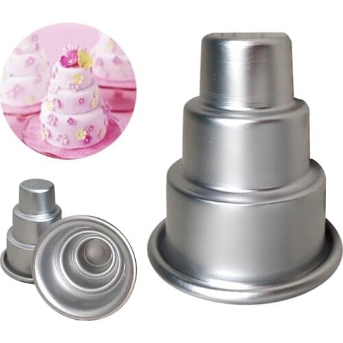 Mini Three-tiered Cake Pan Pudding Mold Muffin Decorating Mould Tools Patisserie Baking Mold Cake Tool Bakery Accessories