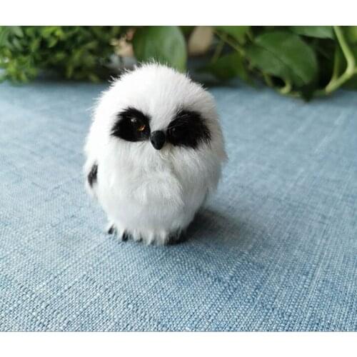 Mini real life white owl model plastic&furs cute owl doll home decoration gift about 5x7cm xf2695