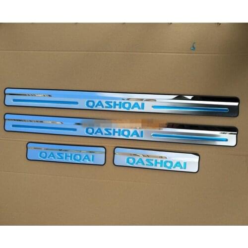 Stainless steel External door sill Internal Scuff Plate Car accessories For Nissan QASHQAI 2007-2015 4pcs