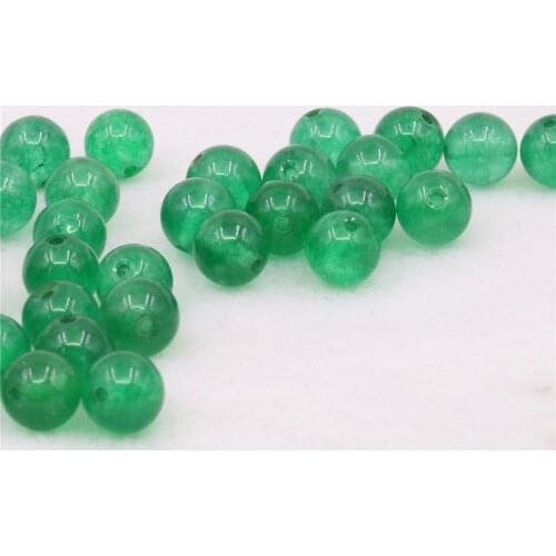 Natural Stone Taiwan White Marble Green Jades for Jewelry Making Round Beads DIY Bracelet Necklace 4-12mm Strand 15inch Y1111