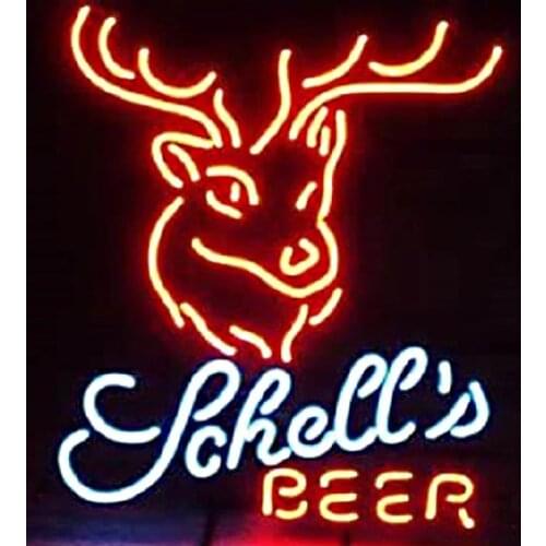 NEON SIGN For Beer Deer NEON Lamp Beer Bar Pub Real GLASS Tube Affiche Neon Decor Window Handcraft anuncio luminoso Dropshipping