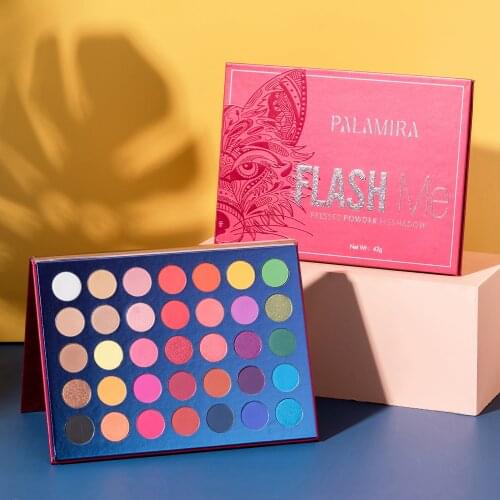 New 35 Color PALAMIRA Pressed Matte Glitter Eyeshadow Palette Waterproof Long-lasting Pigment Diamond Shimmer Nude Shiny Makeup