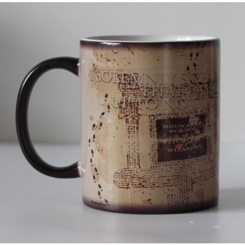 New design Broken Marauder Map Coffee mug Heat sensitive Color changing Magic Tea Cup mugs supprise gift