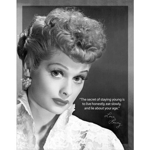 Desperate Enterprises I Love Lucy Lucille Ball Staying Young Tin Sign, 12.5" W x 8" H