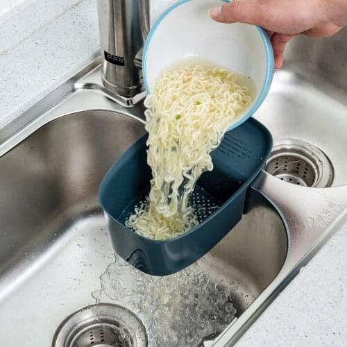 Adjustable Dish Drainer Sink Drain Basket Washing Vegetable Fruit Plastic Drying Rack Kitchen Accessories Organizer