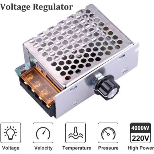 Professional Voltage Regulators 4000W 220V High Power SCR Speed Controller Electronic Voltage Regulator Governor Thermostat