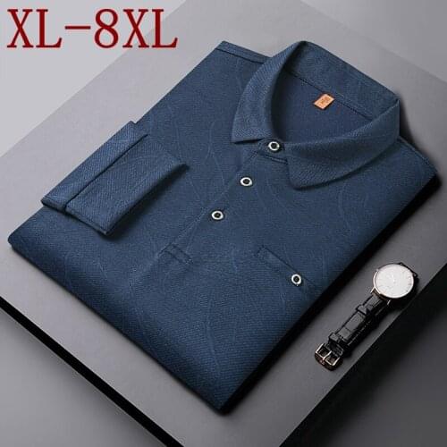 Size 8XL 7XL 6XL 2021 New Autumn Business Polo Shirt Men Tops Loose Mens Polos Shirts Top Quality Casual Comfortable polo homme