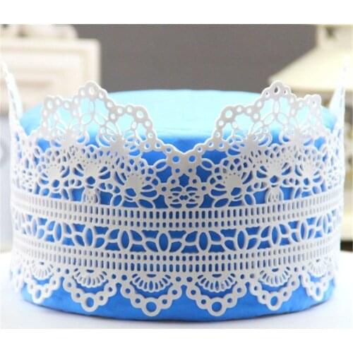 Mom&Pea GX153 Free Shipping Silicone Big Size Lace Mold Cake Decoration Fondant Cake 3D Mold Food Grade Silicone Mould